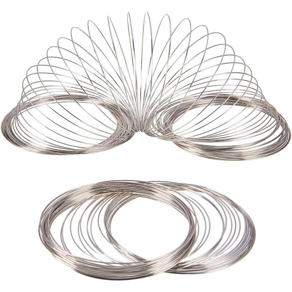 1 stk. x Stål Memory Wire til Armbånd Fremstilling, 11,5 cm, Platin Farve, Wire: 65x 0,5 mm, Ca. 100 Cirkler/enhed