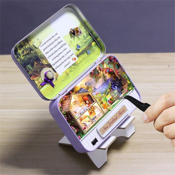 DIY Miniature Hus Møbler LED Box Teater Dekorere Kreative Julegaver