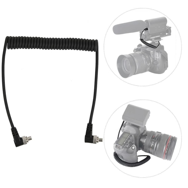 100 cm hann-til-hann-blits-pc-synkroniseringskabel med skruelås for Canon / Nikon-kamera og blitslystilkoblingskabel