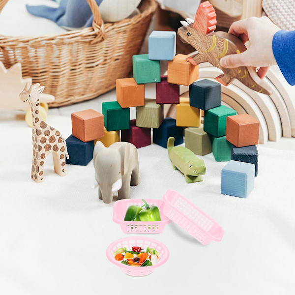 6 stk Miniatyrkurver Miniatyrgrønnsaksvask Kurv Miniatyrhusdekorasjon