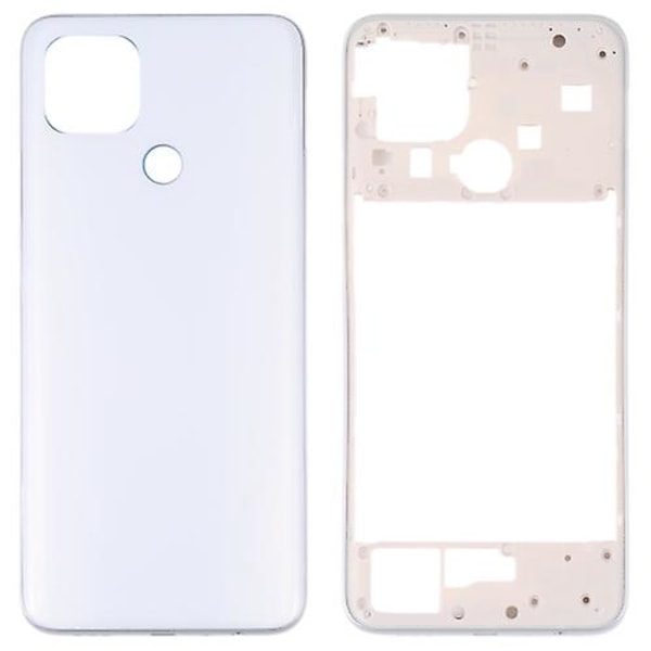 For Oppo A15/a15s/a35 Batteri Bakdeksel Med Midtre Ramme White