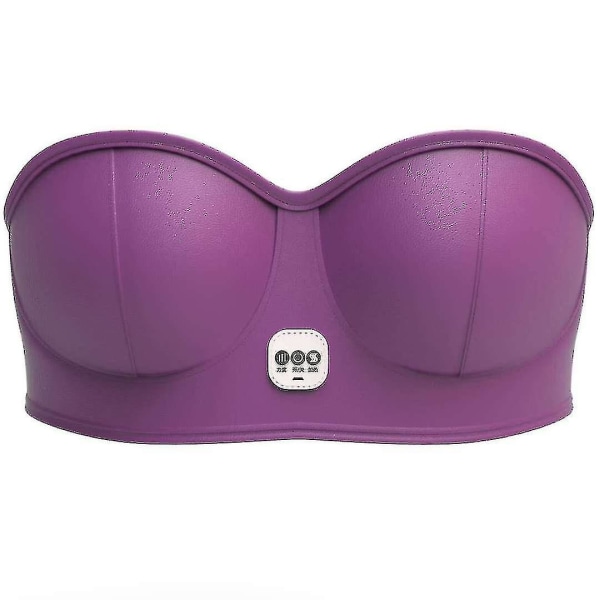 Elektrisk brystforstørrelsesmassager Brystforstærker Booster Opvarmet bryststimulator Purple Plug in