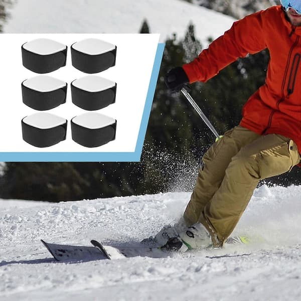 Snowboardrem Udendørs Fastgørelsesbånd til Skibræt 6 Stk Sort Nylon
