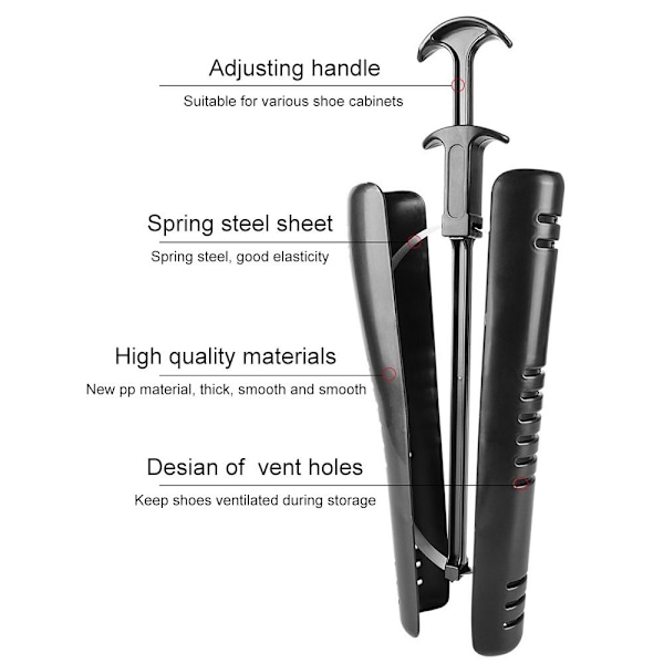 2x Lang Skaftstøtte Skoholder 2PCS