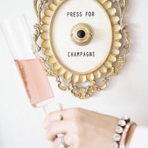 Ring Mini Press för Champagne-knapp, tryck för Champagne dörrklocka Deco