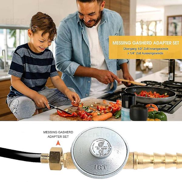 Camping Kogeplade Gasadapter 1/2 Tomme Hun x 1/4 Tomme Han Gevind Gasslange Adapter Gas Kogeplade Camping Kogeplade Adapter 2 Stk QGF