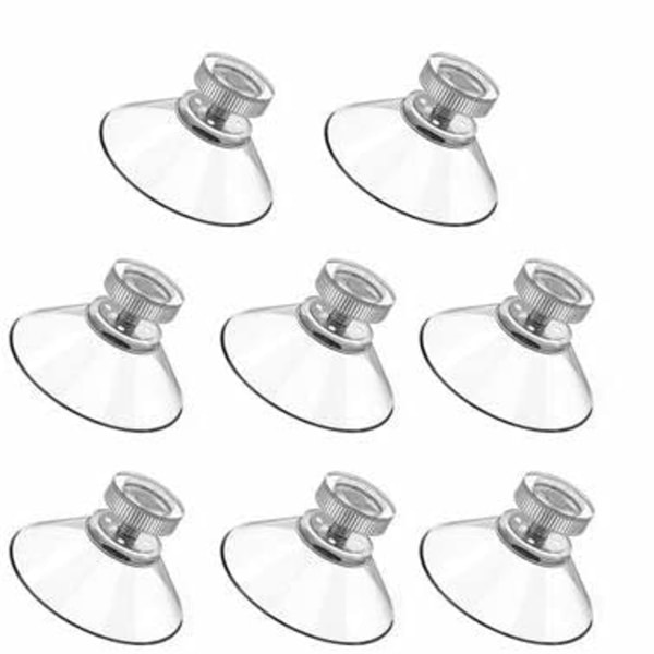 8 kpl imukuppia, 40 mm muoviset imukupit pyöreät kierteet imukupit knurled mutterilla läpinäkyvä päivittäiseen ripustukseen