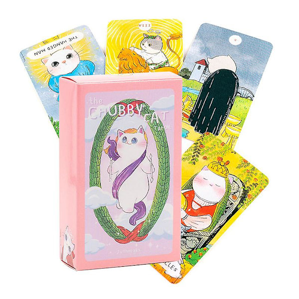 The Chubby Cat Tarot Cards Prophecy Divination Deck Family Party Board Game A