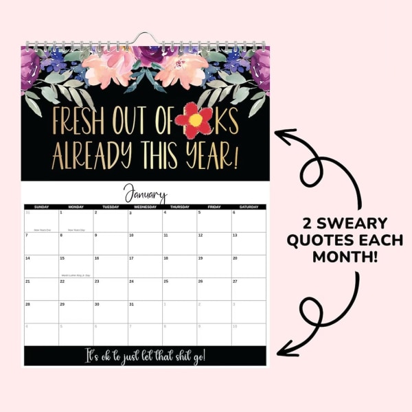 2024 sjov månedlig vægkalender | 2024-kalender for trætte-røv-kvinder | Fu-ck it Calendar 2024 uk Sjove gaver til kvinder