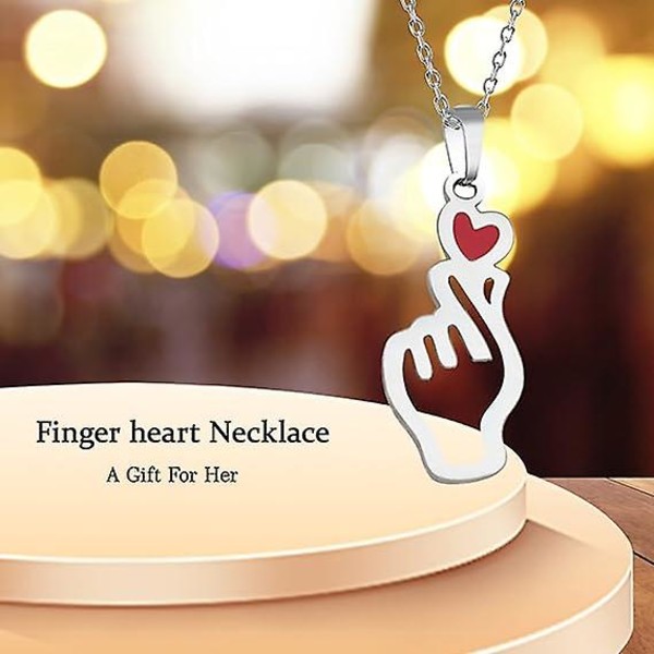 Bts Halsband Present till Flickor Kvinnor, Bts Kpop Halsband Present Smycken Finger Hjärta Kärlek Pedant Halsband Bts Merchandise Smycken Present