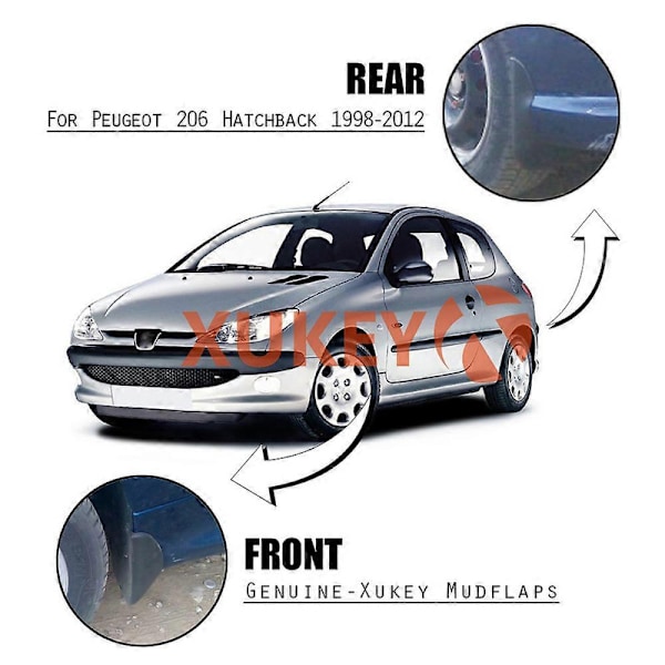 Lämplig för Peugeot 206 1998-2012 bil däck stänkskärmar