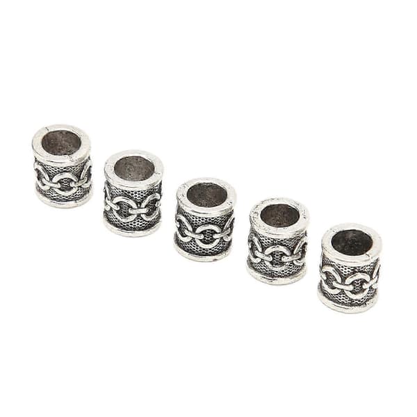 5 st legerade skäggpärlor för dreadlocks hår tub smycken DIY flätning halsband