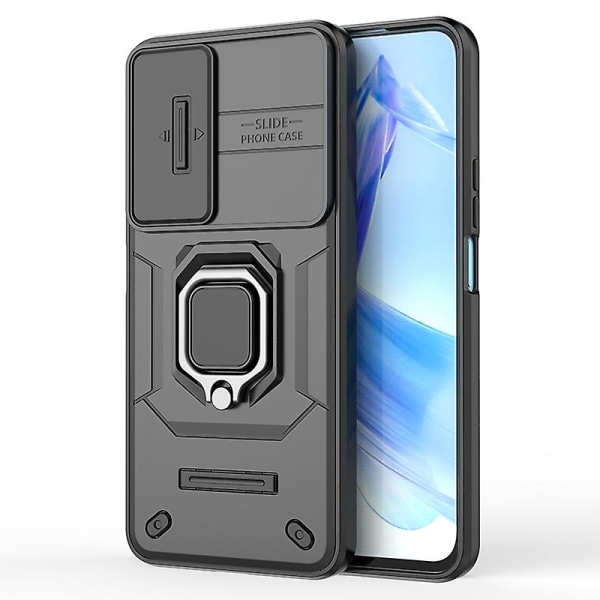 For Honor 90 Lite 5G/X50i 5G Case PC+TPU Slide Camera Lid Phone Cover with Kickstand