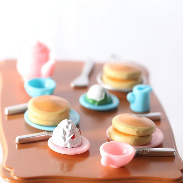 Miniatyr möbler leksak dockhus DIY dekoration tillbehör mini kök bröd frukost