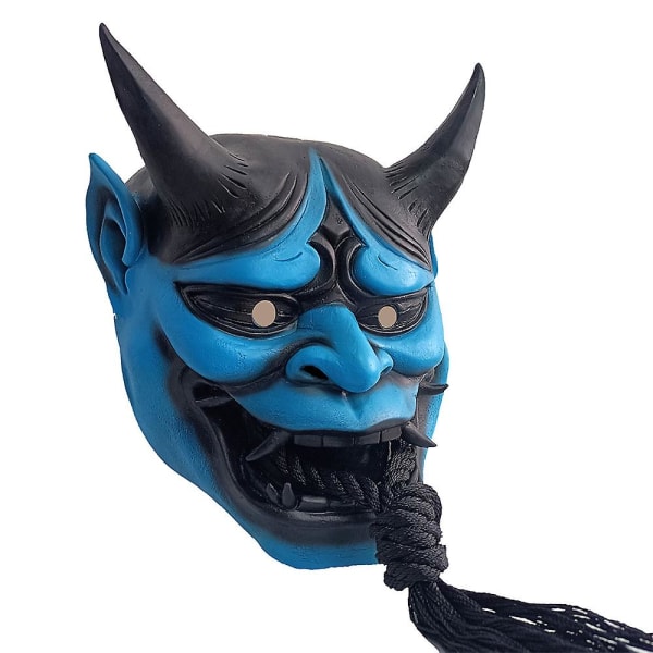 Halloween japansk spøkelseshorror maske Prajna ond cosplay maske festrekvisitt Blue