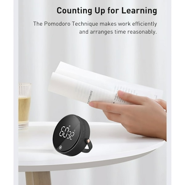 Kök Digital Timer Med Stor LED-display Justerbar Minnesfunktion Tyst Magnetisk Nedräkningsklocka
