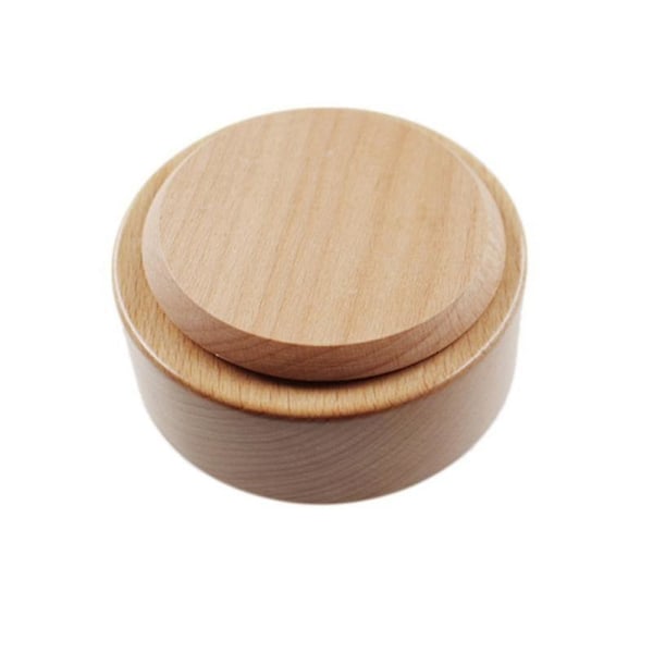 Wooden Music Box Rotating Round Base Diy Art Crafts For Christmas Decorative Ornaments