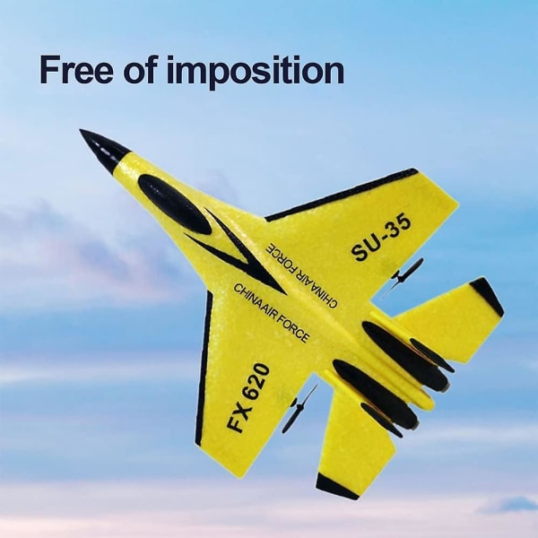 Fjärrkontroll Fighter Jet Rc-plan redo att flyga Rc-plan för vuxna, One Key Stunts Rc-flygplan, Höghastighets Rc-flygplan, Hobby Rc Jetplan Yellow