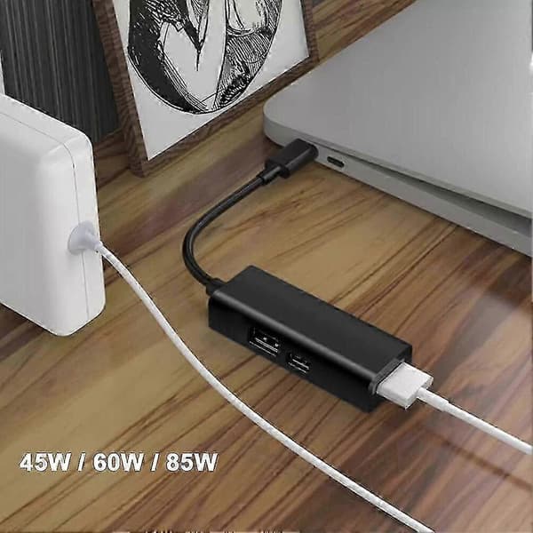 USB-C 3-i-1 MagSafe Adapter Typ C Till MagSafe 1/2 Konverter För Bärbara Datorer White
