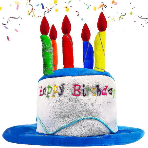 Syntymäpäivähattu syntymäpäivälaseilla,pehmoinen Happy Birthday -hattu monivärisellä kynttilällä Juhlahatut, syntymäpäivä