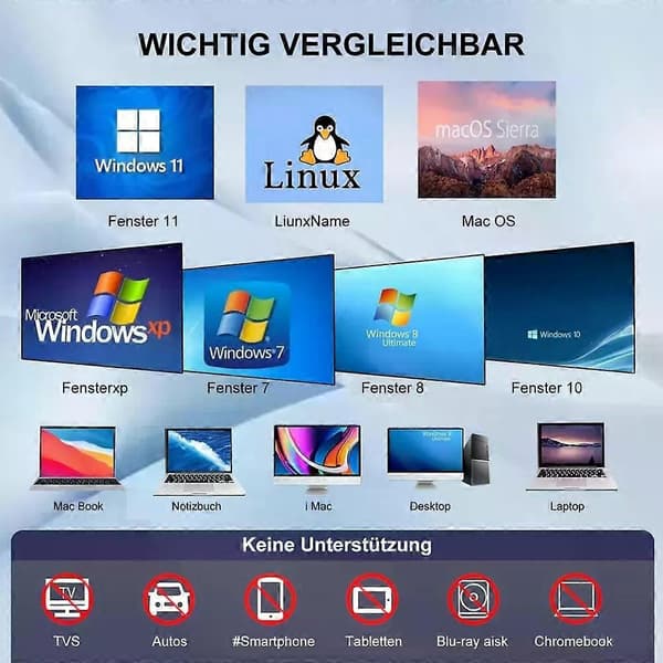USB 3.0 Type C Ekstern CD/DVD Drev Brænder Afspiller til Windows 11 Laptops