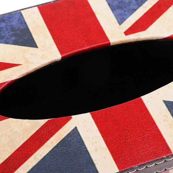 Trävävnadslåda Servettbehållare Servetthållare Pappersdispenser Storbritanniens Flagga A