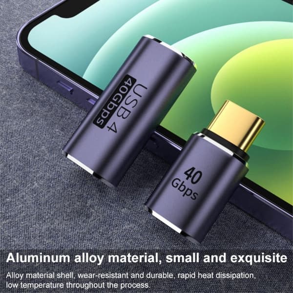 USB-C Hon - USB-C Hon Adapter USB 4.0 Aluminium Blå size 30