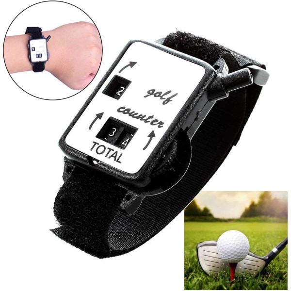 1 stk Golf Score Counter Watch Golf Score Score Keeper tilbehør, sort (Golf Score Counter Watch)