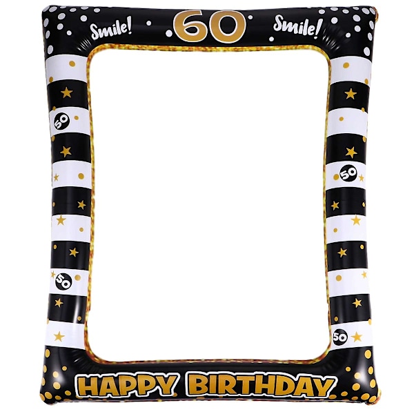 1 stk. Oppblåsbar bursdagsbilderamme, festivalfotorekvisitter, festutstyr for 60-årsdag