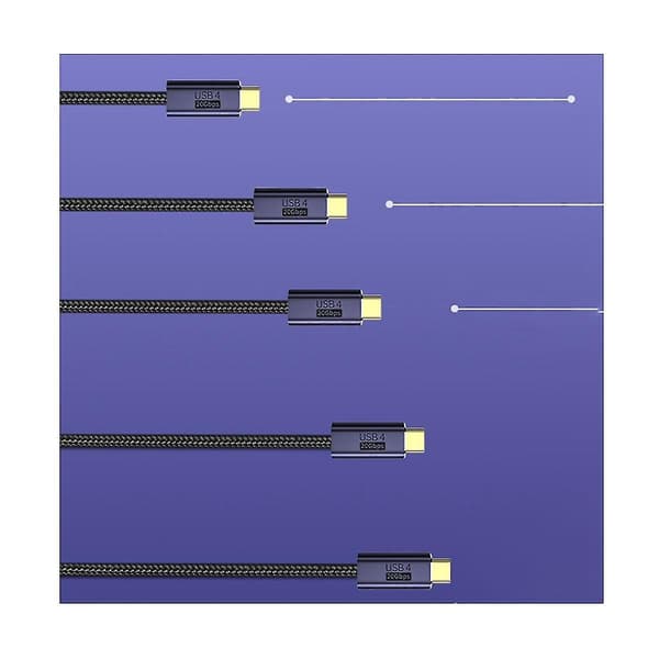 Usb 4 3 Kabel 100w 5a Hurtig Opladning Usb Type C Til Type C Kabel 8k@60hz 20gbps Charr Datakabel 0.