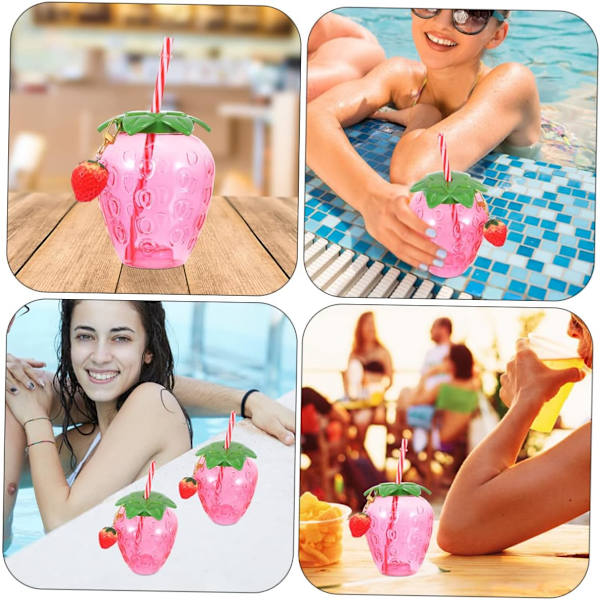 3 stk drikke juice pp drikke jordbær drikke jenter & kopp krus oz/ml dekorativ modellering aloha plast te sommer kopper for rekvisita ting