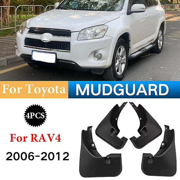 4 st. Högkvalitativa Biltillbehör för Toyota Rav4 2006~2012 Xa30car Skärmar Stänkskydd Skyddsskärmar