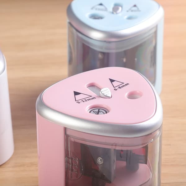 Kynän teroitin 2 reikää Sähkökynän teroitin pink