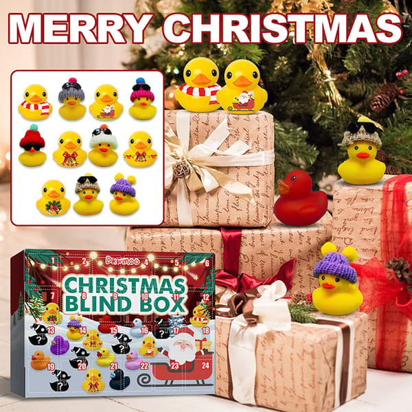 Julekalender leketøyboks gummiandedyr barn gave 31*22.6*5cm