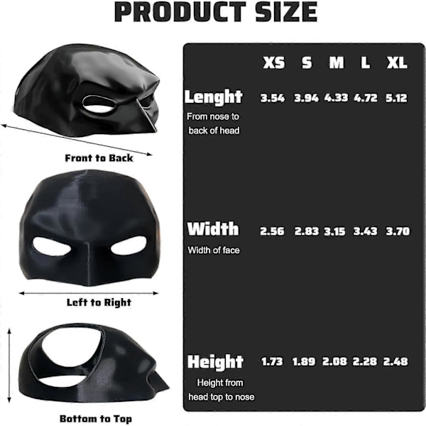 Kattfladdermusmask, Kattfladdermus Cosplayhatt, Fladdermusmask för Katt, Fladdermuskatt Avenger Mask, Fladdermuskatt Halloween Kostymer, Passar De Flesta Katter XL