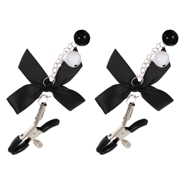 Yhdistä Bowknot-nännit rintakiinnikkeet Nännipidikkeet kelloilla pariskunnalle Black 14X6cm