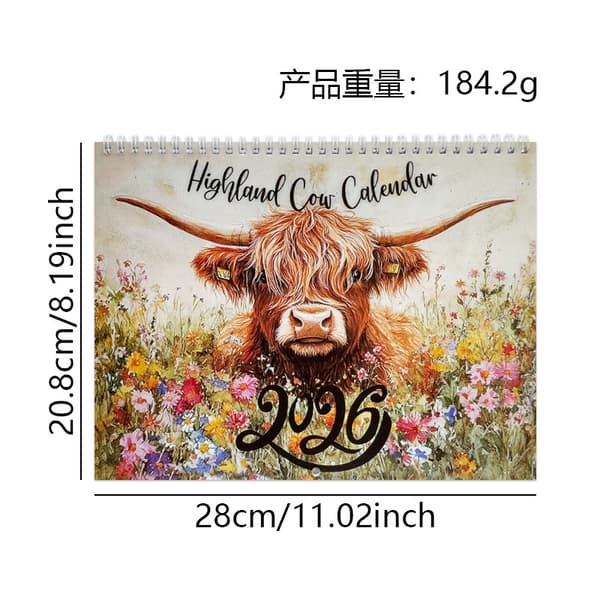 Kalender a4 spiral skrivebordskalender a5 innerside kalender 2026