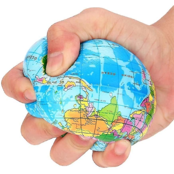 World Map Foam Earth Globe Stress Relief Bouncy Ball Kids Toy Education