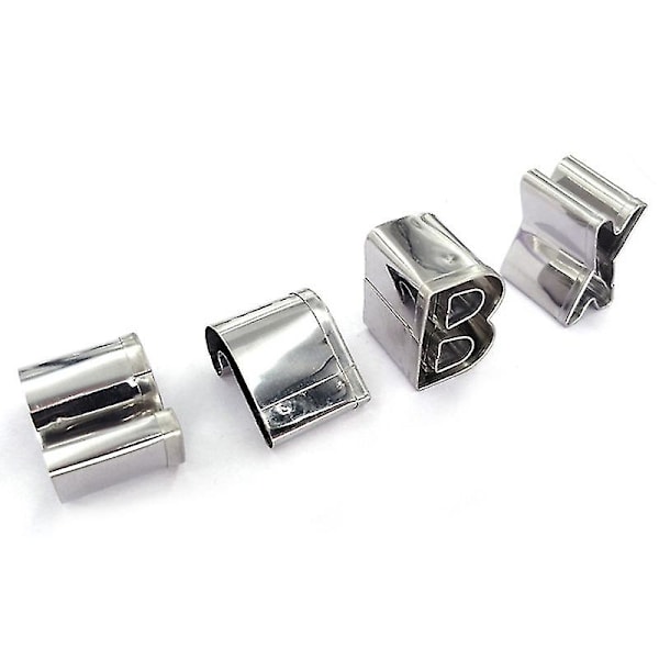 Rustfrit stål alfabet bogstav kageform kage udskærer sæt kage dekoration forme Fondan Silver