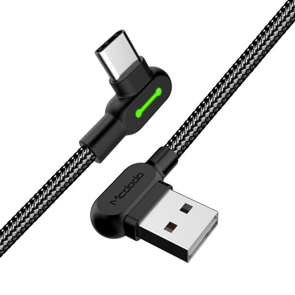 Mcdodo 3m 2A USB-C Vinklad Nylonflätad Kabel Svart size 87