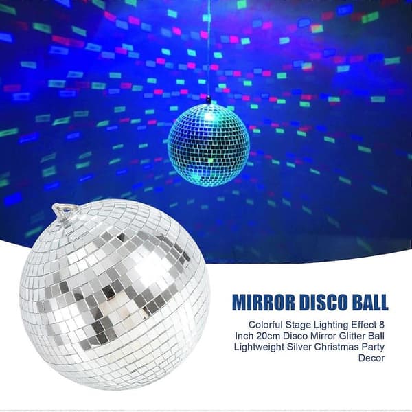 Farverig Scenebelysning Effekt 8 Tommer 20cm Disko Spejl Glitterkugle