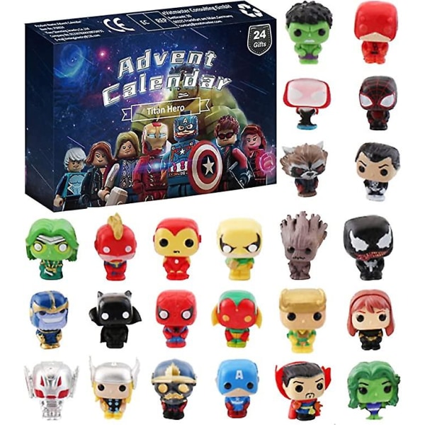 2022 Advent Calendar For Kids, Christmas Countdown Superhero Miniature Figures Toys 24 Days Xmas Countdown Gifts For Teen Boys And Girls