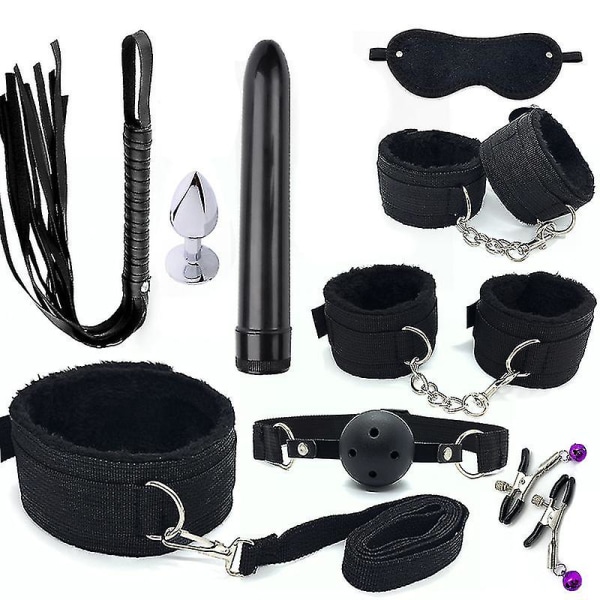 9-delt svart Sm Fun Set Binding Combination Tools Voksenleker