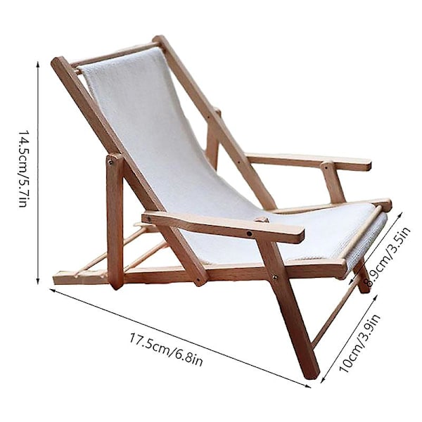 1:6 Dockhus Mini Stol Fällbar Däck Lounge Stol Strand Stol Möbler Dekor A