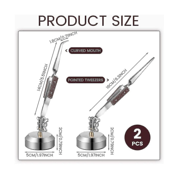 2 stk loddepinsettsett med base 360 ​​rotasjon for smykkefremstilling, sveising, reparasjon