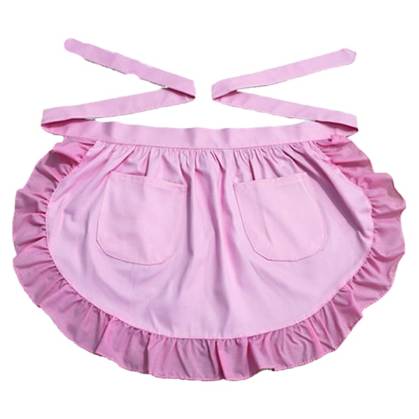 Esiliina Keittiö Ruokailu 100% Puuvilla Taskuilla Tytöille, Vaaleanpunainen Pink