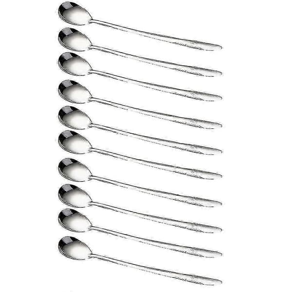 Lange dessertskeer 10 stk. rustfrit stål til iskaffe te