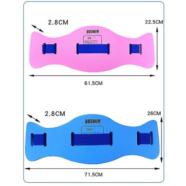 Svømme flytebelte Svømmebelte for voksne Flytekraft Rygg Floating Force Flytebelte (blå M) (L, blå)