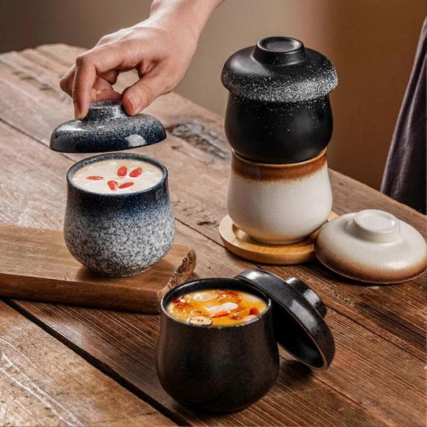 Äggkoppar med lock Diskmaskin Chawanmushi Dessertkoppar för sopptillverkning A