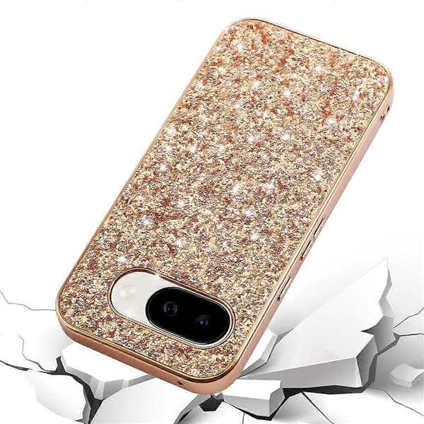 Kompatibel med Google Pixel 10a-deksel Galvanisering TPU + PC Glitrende Glitter Telefon Bakdeksel Red